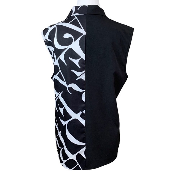 Shawl Collar Sleeveless Blouse - Picture 5 of 7